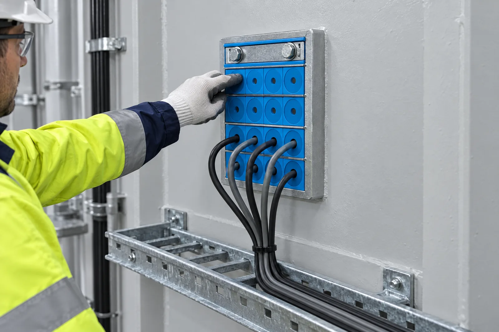 Roxtec kabelių praėjimas per pertvarą